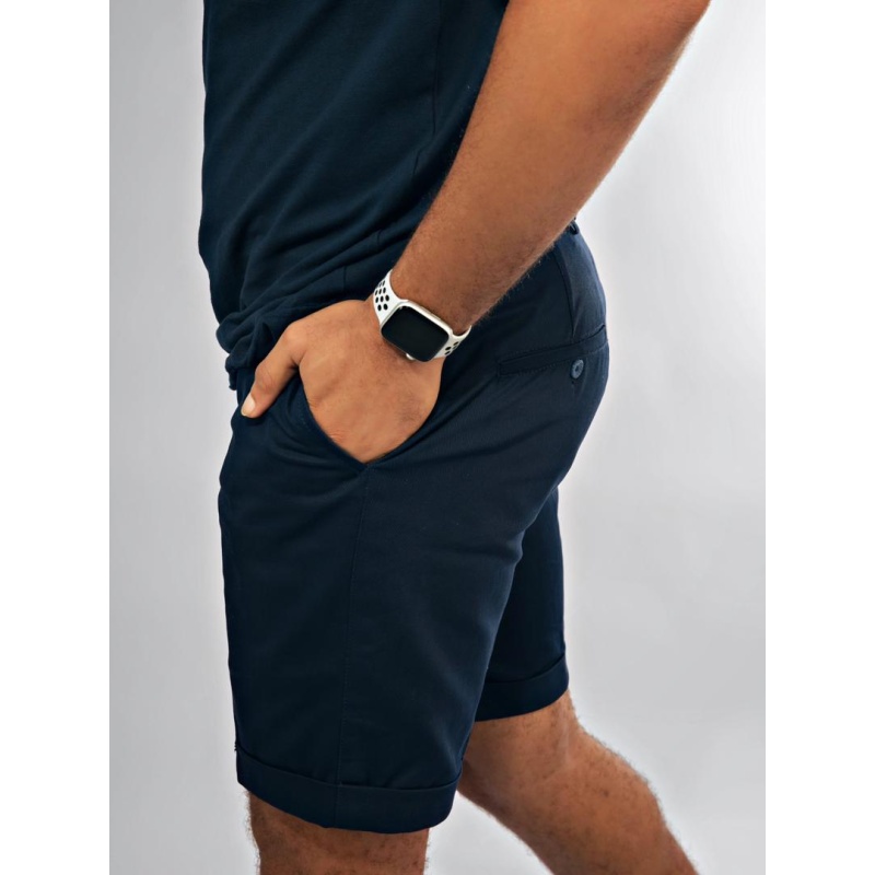 Navy blue chinos shorts2