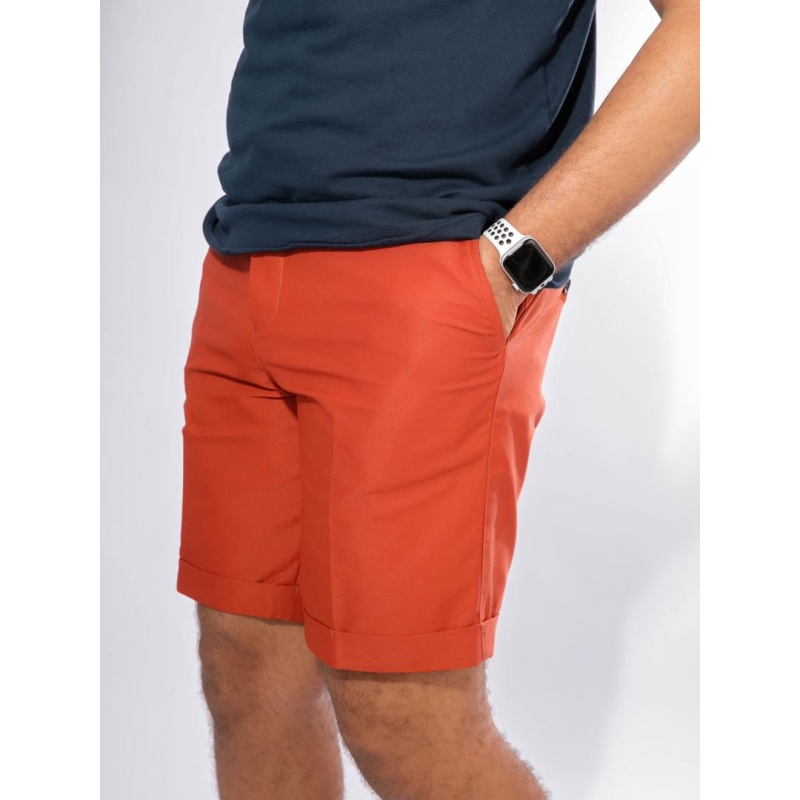 Orange chinos shorts2