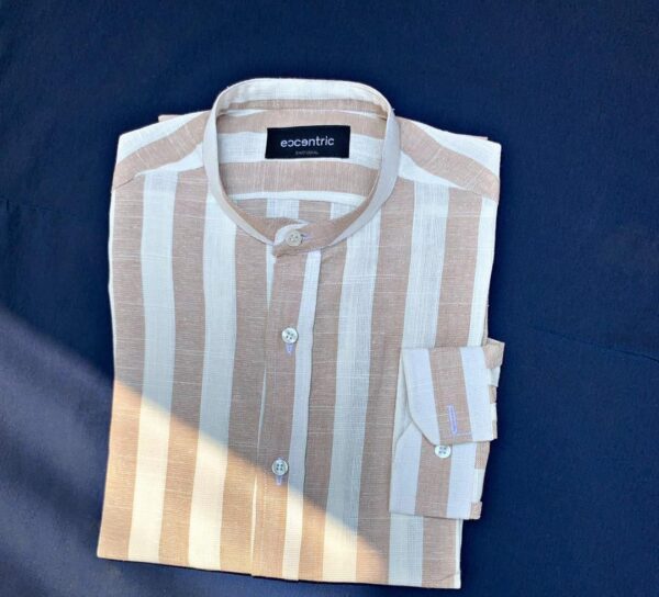 Brown Linen Stripe