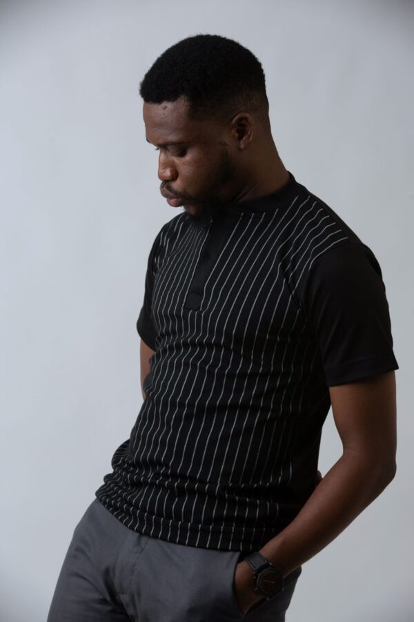 Black Stripe Henley