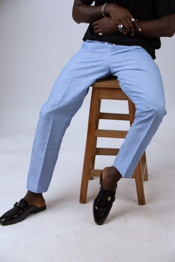 Sky Blue Linen Trouser