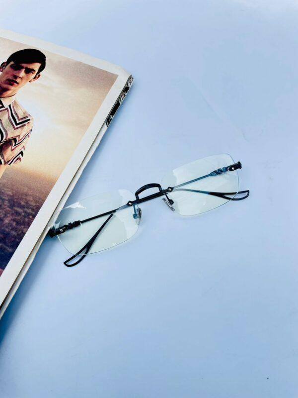 Black Rimless Clear Lens