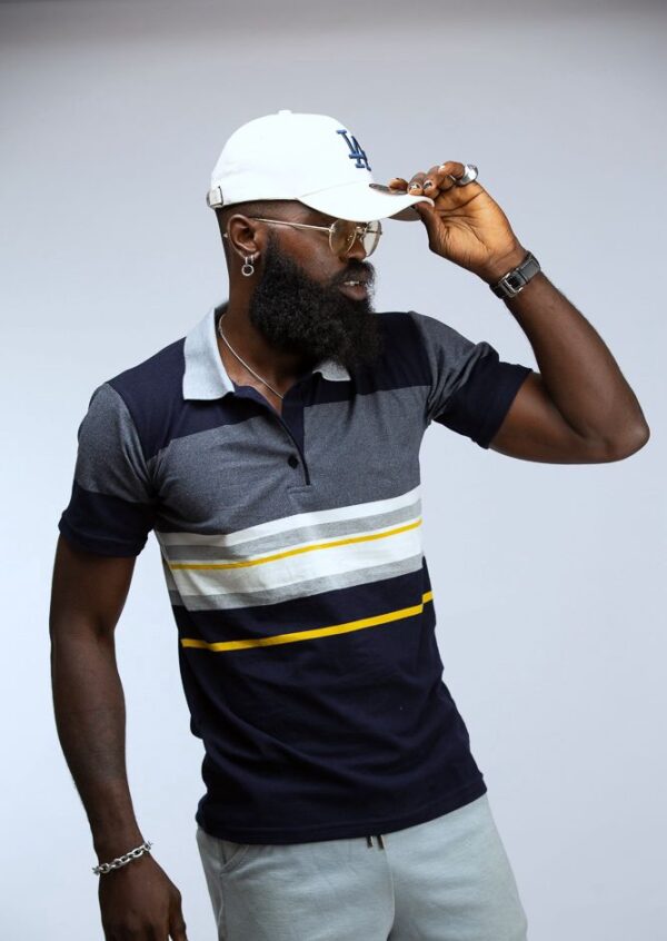 Blue Chest Stripe Polo (XXL only)