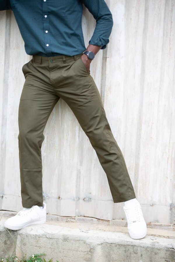 Green Straight Leg Chinos