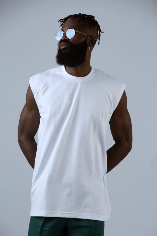 White Edgewear Tank