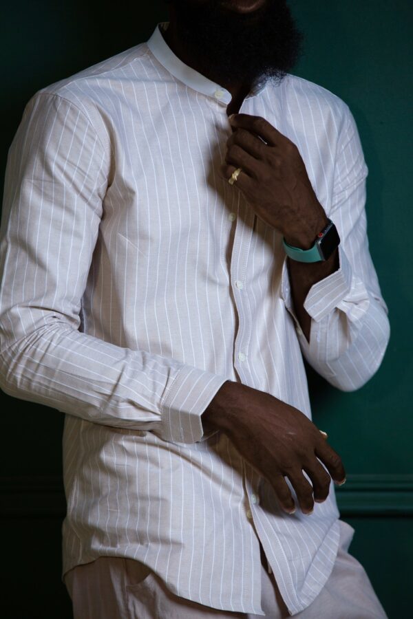 Tan Stripe Band Collar