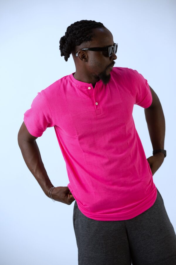 Pink Henley Polo