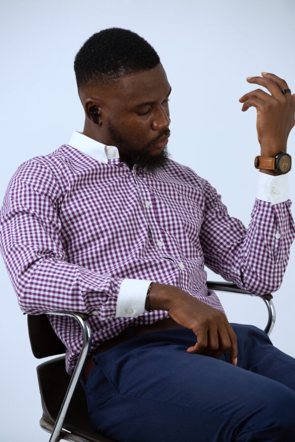 Purple Gingham Work Shirt
