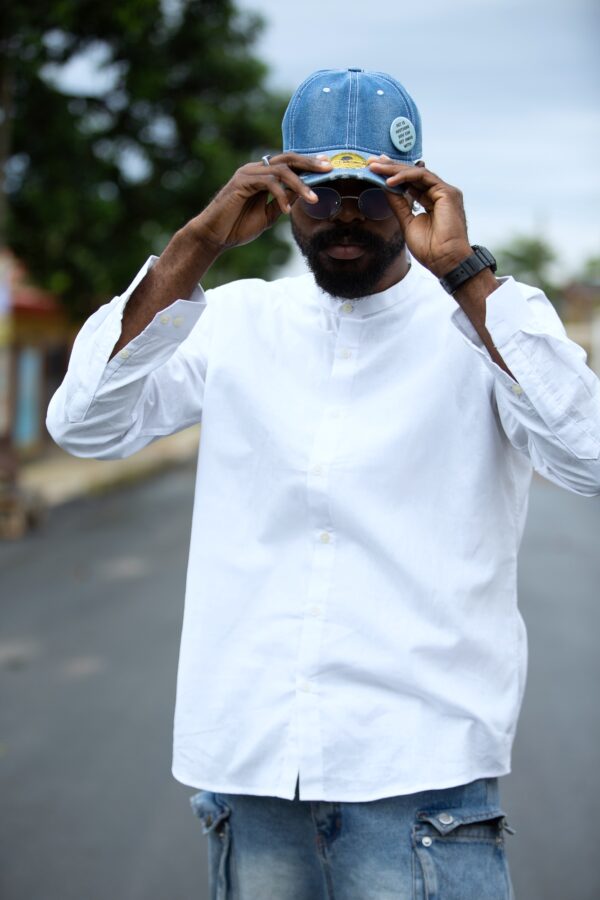 White Grandad Linen
