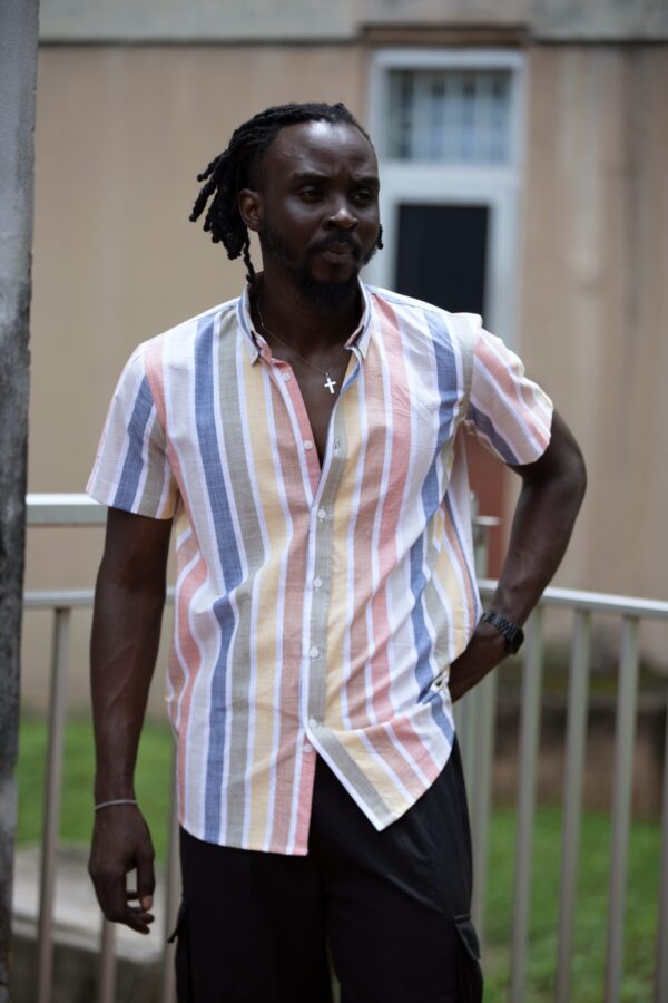 Pastel Stripe Short Sleeve Shirt